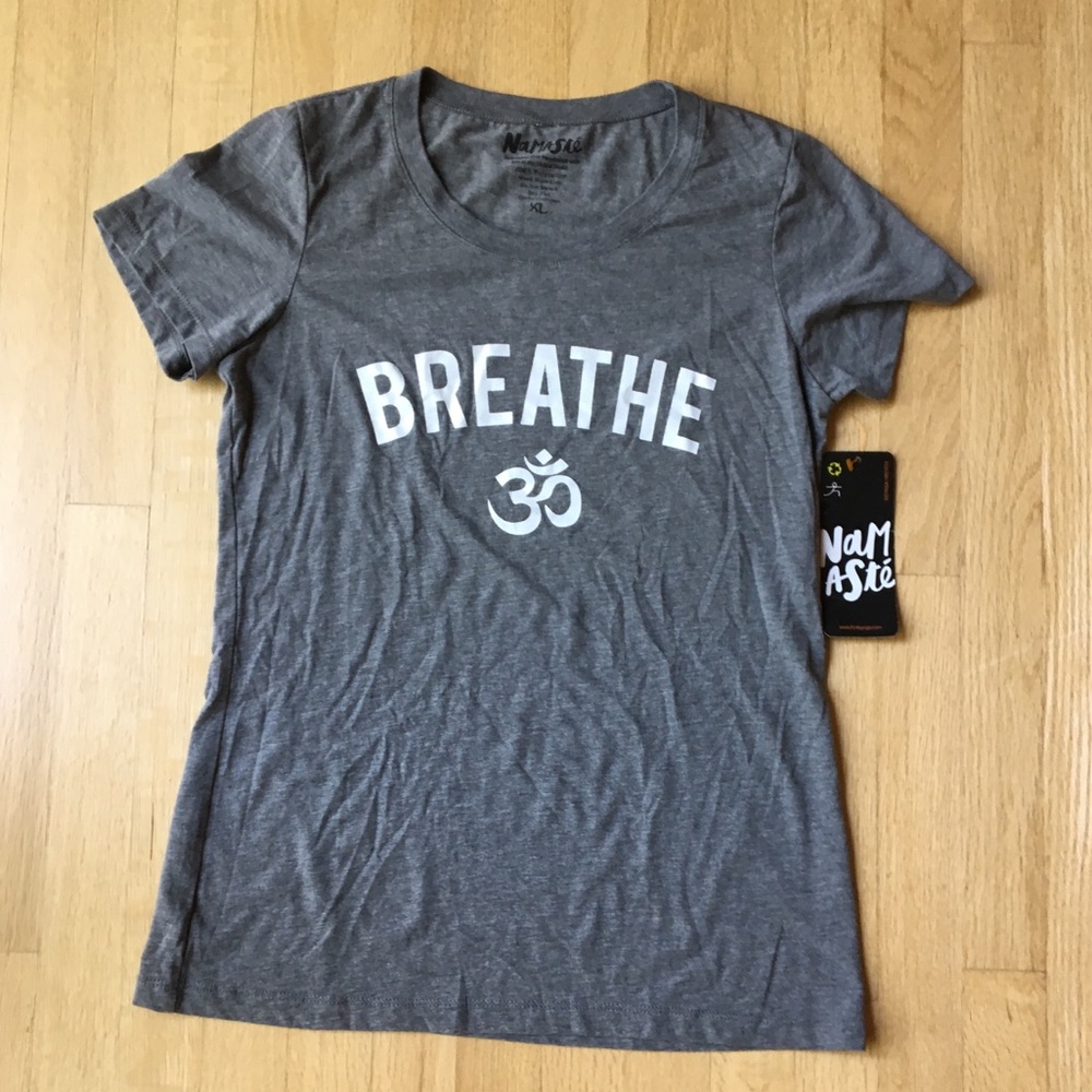 Breathe OM tee, new with tags